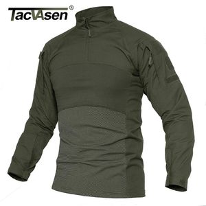 T-shirt tattiche a maniche lunghe tacvasen con tasche con cerniera uomo abbigliamento da lavoro da lavoro verde da lavoro maschio safari topspullover