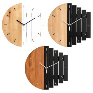 Rustikale 12 Zoll runde Holzwanduhr, Batterie, Wanddekoration für Küche, Wohnzimmer, Schlafzimmer oder Büro