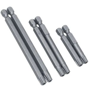 11/12pcs Bit di perforazione di sicurezza a prova di manomissione Set di cacciavite Torx piatto per testa da 1/4 