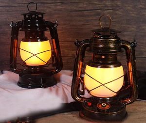 Gece Işıkları Thrisdar Demir Vintage Kerosen Lantern Masa Işık Yaratıcı Bar Resuar Var Aran Pub Çarbo Yatak Odası Alev Etkisi Yağ L8654349