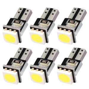 10x T5 5050 1SMD Wedge Dashboard Led White Canbus Car Auto Gauge Light Interior Bulb Instrument Light Side Lamps Clearance Light