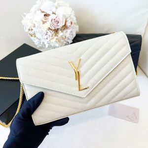 Klasyczna koperta klapy designerka na ramię luksurys kawiorowy sprzęgło torebka damska męska łańcuch pochette torebka moda skórzana crossbody nawet torby sprzęgła