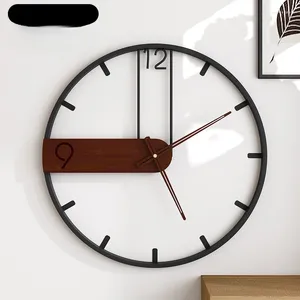 Zegary ścienne nordyckie retro luksusowy styl zegar wiszący pusty żelazo metalowy prosty moda dekoracja kuchni salon