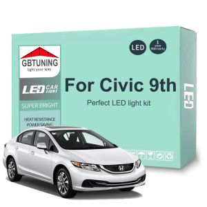 Honda Civic IX 9 Mk9 9th Gen 2012 2013 2014 2015 LEDインテリア電球キットドームトランク屋内ランプカンバスの11PCS