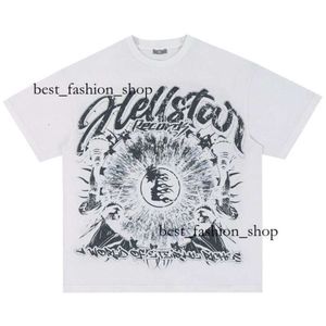 Summer Men Womens Hellstar T-Shirt Rapper Wash Grey Heavy Craft Unisex Short Top Top Street Fashion T-shirt femminile retrò S-XXXL Nessuna etichetta 0P3A 727