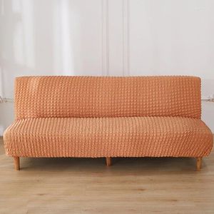 Stuhlabdeckungen Sehersucker Klappsofa Abdeckung elastischer armloser Couchbett All-Inclusive-Sitz-Stretch-Slipbezug