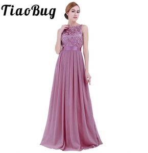 TiaoBug Lace Bridesmaid Dresses Long New Chiffon Beach Garden Wedding Party Formal Junior Women Ladies Tulle Dress8960106