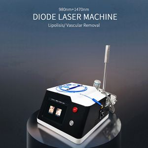 Endolaser Makine Endolifizasyon Lazer Lipoliz Vücudu Zayıflama 980NM 1470NM Lazer Örümcek Ven Çıkarma Vasküler Çıkarma