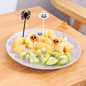 Forks Halloween Themenfruchtgabel dekorieren Desserts gruselige Cupcake Toppers Ghost Bat Kürbisform für