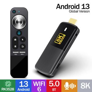 Kutu Android 13 TV Stick H96 MAX M3 RK3528 2GB 16GB Android TV Kutusu WiFi6 BT5.0 8K Medya Oyuncu Ses Kontrol TV Dongle