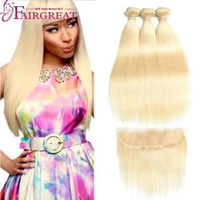 613 Brazilian Straight and Body Wave Human Hair Bundles Blonde Virgin Hair Weave Bundles with Closure 613 Blonde Human Hair Exte336371843