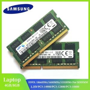 RAMs 1/2PCS SAMSUNG Ram Laptop DDR3L 8GB 4GB 1333Mhz 1600Mhz 1866Mhz SODIMM PC310600 12800 14900 Notebook 1.35V PC3 RAM Memoria