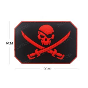 3D PVC Piratenschädel Patches Militärtaktische Kampf Patch Gummi -Flaggen Biker Fastener -Flecken für Kleidung Rucksacktaschen