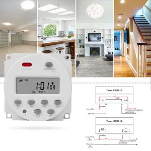 5V 12V 24 V 110V 220V Digital Timer Switch 7 dni programowalny programista programista programista wbudowany akumulator do ładowania