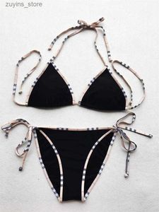 Frauen Bikini Womens Bikini -Badebähne -Designer Badeanzüge Sommer Badeanzug Streifen -Check Muster Set Fashion Bikinis L49