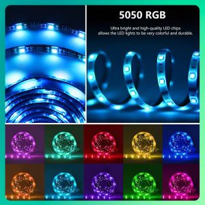 LIGHTING TV Backlight 150LED RGB LED Strips with 44Keys Remote Control DIY Colors TV LED for Gaming Lights, Ambient Lighting Kit