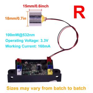 プロのマルチレンズレーザーディスコDJビームプロジェクターステージライトDPSSパーツ用の18mm/0.7in RGBレーザーダイオードTTLドライバーボード