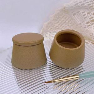 Storage Bottles 1Pc Ceramic Nail Cup Wash Pen Powder Liquid Container For Brush Cleaning With Cover Tools