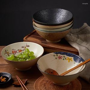 Bowls Japanese Style Tableware 8 Inch Ceramic Bamboo Hat Ramen Rice Noodles Soup Bowl Home Restaurant Kitchen Dinnerware