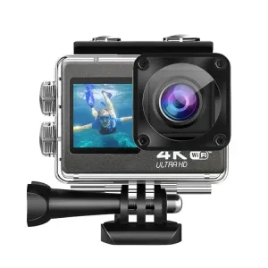 Câmeras IP68 Impervenção d'água 170 Tela de toque de toque duplo de ampla coloração EIS Câmera de ação Antishake WiFi HD 1080p 120fps 4k 60fps Go Pro Pro Camera