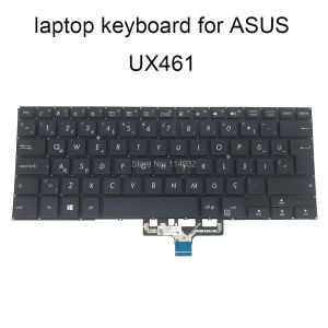 Tangentbord TR TURKISKA EXPAKING KEYBOARDS BACKLIGHT FÖR ASUS ZENBOOK UX461 UX461FA UX461U UX461UN UX461UA Turkiet Laptop Keyboard Black Black