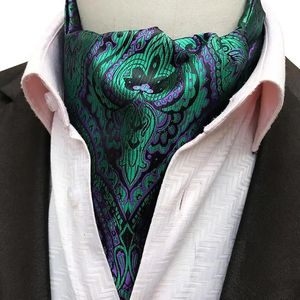 Yishline Mens Cravat Tie Paisley Floral Formal Ascot Ties Scrunk Self British Gentleman Nucklie Wedding Party240409