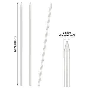 24 Pieces Refills Drawing Refill 2.8 Mm White, Solid Mechanical Carpenters Pencils Refill Replacement