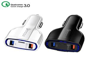 3Port Fast Car Chargers QC30 Quick Charger Dual 2 USB Ports TypeC For Samsung Huawei Xiaomi Tablet4350281