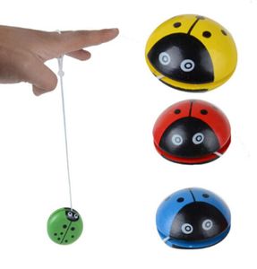 Cały 10 szt. 3 Kolory Badybird Ball Kreatywne zabawki drewniane yoyo dla dzieci edukacja edukacyjna rozwój koordynacji 4653475