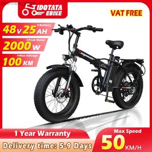 バイク2000W ectric bicyc 20inch ebike 48v 25Ahリチウムバッテリー機械式ディスクブレーキ1000w ectricバイクファットタイヤ折りたたみeバイクl48