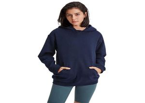 Sport fitness hoodies lu123 kvinnor höst vinter fleece hooded sweatshirt solid gym outwear varm svett femme yoga tröja jacke7641455