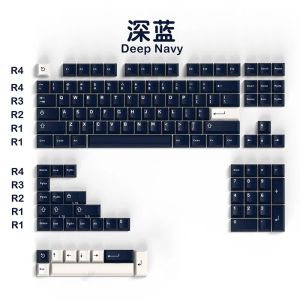 Tillbehör GMK Clone Deep Navy 132 Key Cherry Profile Double Shot English Custom Personality KeyCap för Mechanical Keyboard 61/87/104