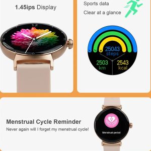 2024 Ny smart klocka Bluetooth Call Sports Watch Luxury Ladies Clock Custom Dial Heart Rate eCG PPG Smartwatch för kvinnor för iOS