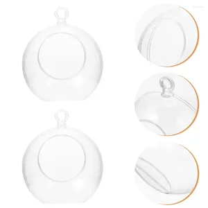 Titulares de vela 10 PCs Presente Bola decorativa pendurada ornamentos transparentes portador de vidro Decoração de natal