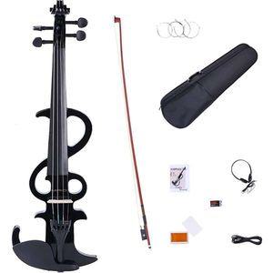 MIRIO 44 Full storlek Electric Violin in Elegant Black | Massivt trä och metallkonstruktion | Perfekt för vuxna och tonåringar | Inkluderar tillbehör