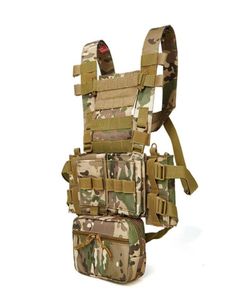 Hunting Jackets Men39s Multicam 3 Tactical Chest Rig Harness Modular Lightweight Military Vest W 556 Mag Pouch Pantiball Gear3721407