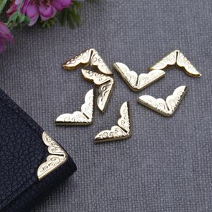 100pcs dizüstü bilgisayar scrapbooking menüler köşe klasörleri koruyucular metal şeridi altın ton dekoratif köşeleri klasörler için dosya albümleri