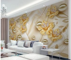 Smyckesblommor 3D -estetiska TV -bakgrund Vägg Mural 3D Bakgrund 3D -väggpapper för TV -backdrop2550786