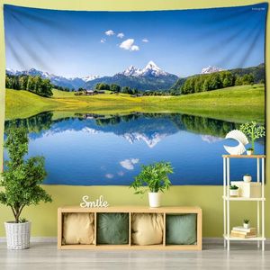 Tapestries Snow Mountain Scory Forest Eye Protection Tapestry Wall Hanging River Hippie Madrass Bohemian Bedroom Living Room Home Decor