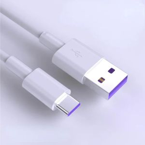 High Speed 5A USB Type C Cable for Samsung S20 S9 S8 Xiaomi Huawei P30 Pro Mobile Phone Charging Wire in White Color