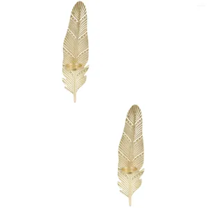 Candele a candele 2 PC Ornamento a parete Wedding Candele sospese Decorazioni alla moda in metallo Candlestick Home Casa