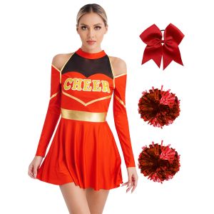 Women Youthful Cheerleading Stage Costume Sports Meeting Cheer Football Basketball Match Dance Performance Team Uniform 3Pcs/Set