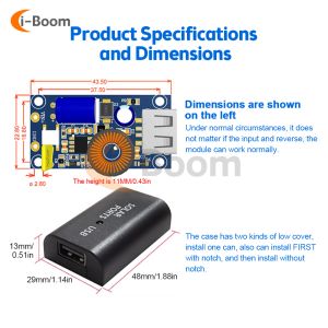 12V 24 V 48V 60V 72V DC-DC Krótko w dół Buck Converter 5V 2A Moduł ładowania USB dla samochodu Ładowarka zasilacza telefonu komórkowego