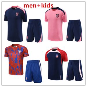 23 24 25 Men Kids Madrids Tracksuit Soccer Jerseys MORATA GRIEZMANN JOAO FELIX 23/24 Atletico Short Sleeves Training Suit Camisetas De Futbol Football Tracksuits