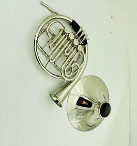 Professional French Horn Double Row 4Key BF Nickel Plated Musical Instrument med munstycket1025235