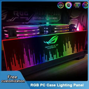 Cooling Customized Computer Case Lighting Panel ARGB DIY GPU Side Backplate Modding PC Cabinet Decorated Plate 5V 12V Colorful AURA SYNC