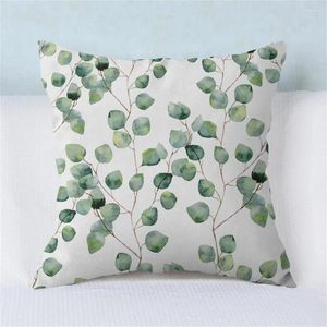 Kuddmaskin tvättbar kuddfack Stylish Plant Leaf Print Set för stol soffa dekor icke-blekande omslag med blixtlås