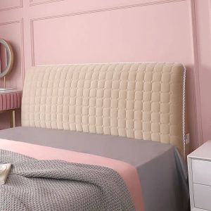 All inclusive Solid Color Bed Headboard Cover Soft Short Plush Bedside Cover Dust Proof Bed Head Back Cover Bädd Huvud Cap sovrum