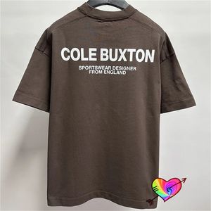 Double Cole Buxton CB T-shirt Män kvinnor Brown Cole Buxton Sportswear Tee Screen Print Tops Kort ärm 240408
