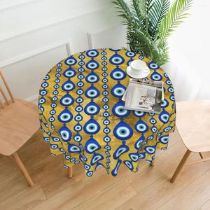 Table Cloth Golden Evil Eye Round Tablecloth Abstract Print Graphic Cover For Events Christmas Party Modern Outdoor